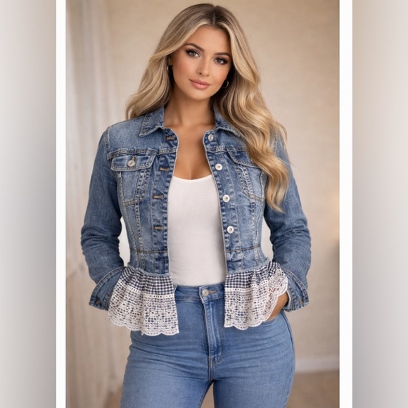 Pilcro and the Letterpress Jackets & Blazers - Pilcro and the letterpress Denim Jacket with eyelet trim  size small